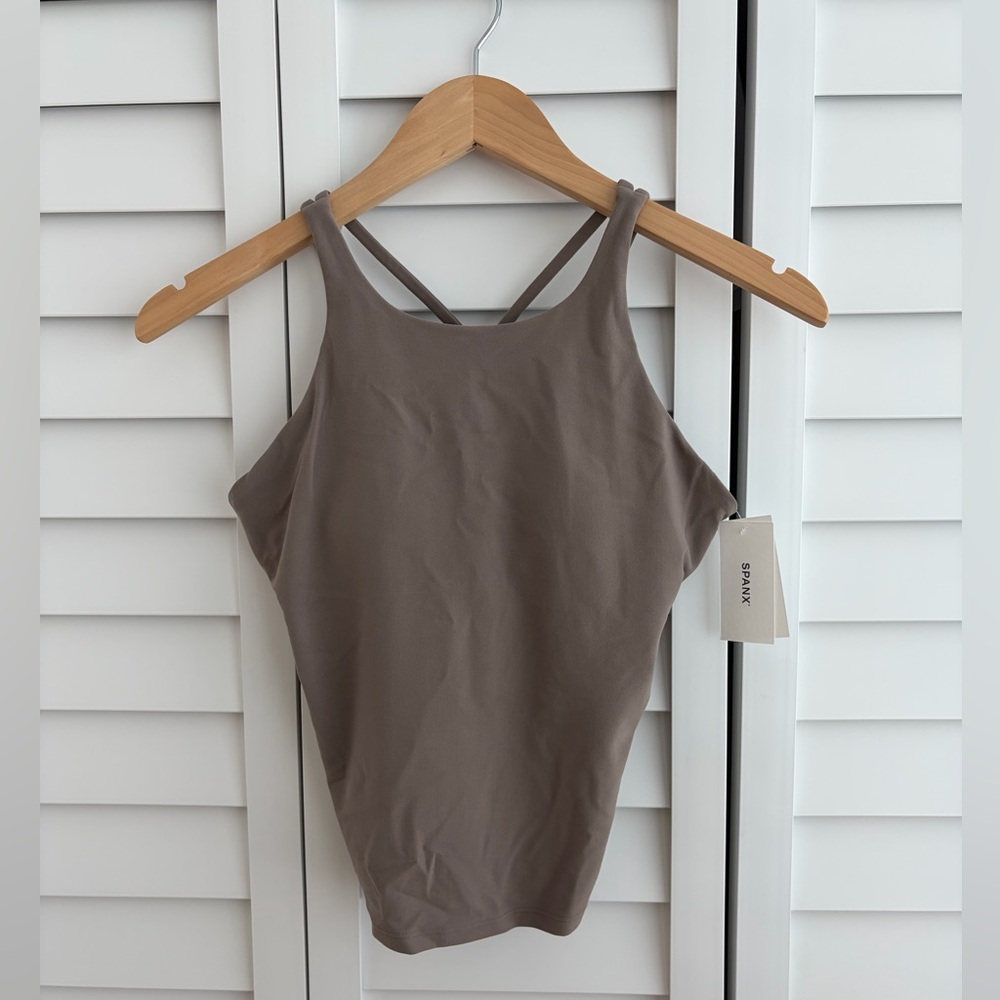 SPANX Smoke High Neck Shelf Tank XS